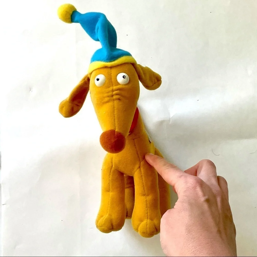 Vintage 1998 Mattel Rugrats Spike Dog w/ Hat Plush Tommy Pickles Pet Nineties